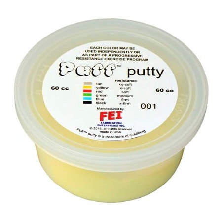 Fabrication Enterprises Puff LiTE Color-Coded Exercise Putty, X-Soft, Yellow, 60cc 10-1401